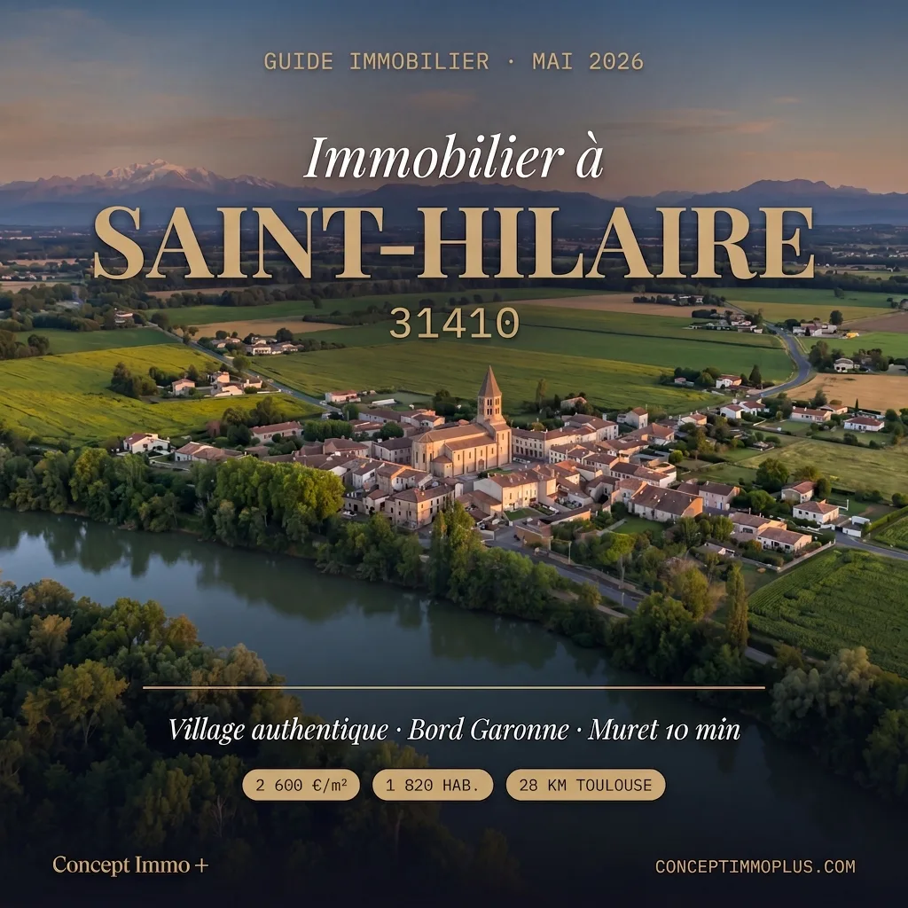 Immobilier Saint-Hilaire 31410 en 2026 - Village rural, bord de Garonne, A64 + Muret 10 min - Concept Immo +